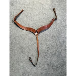 Leather Breast Collar With Floral Tooling Showman Horse Tack NWOT